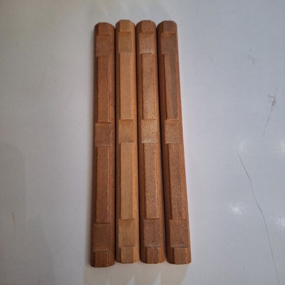 Lincoln Logs Flat Side Wood Triple Notch 8‎ Inch Long 4 Pieces Replacement Build - Picture 2 of 6
